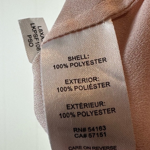 Karl Lagerfeld Blush Pearl Embellished Smocked Sleeve Top Women’s Size L - Picture 6 of 9